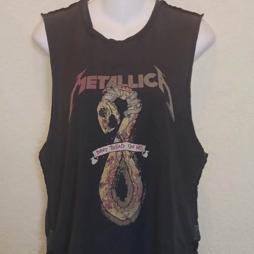 Top Shop Metallica Graphic "Don't Tread On Me" Muscle Tee Size US 8 - Picture 4 of 11